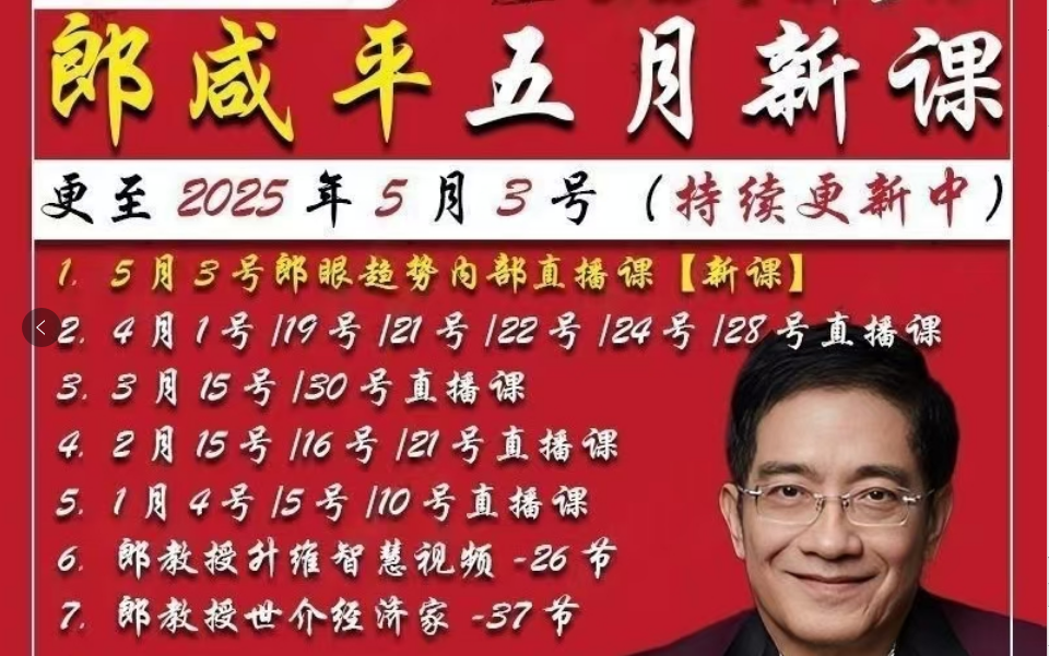 郎咸平老师讲财富跃迁升维智慧经济视频课程合集