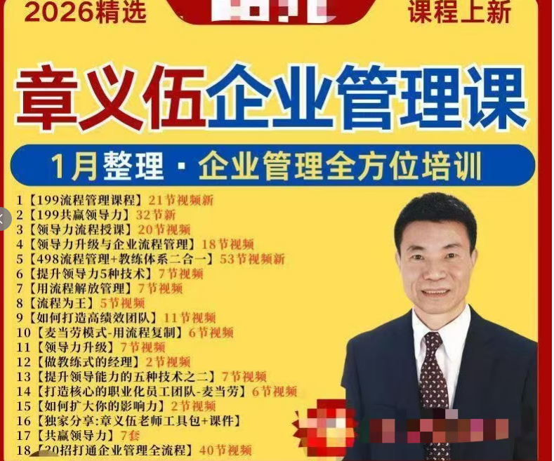 d13231d6b0c38ff56d29b37d2c22013a 章义伍流程管理共赢领导力视频课程合集