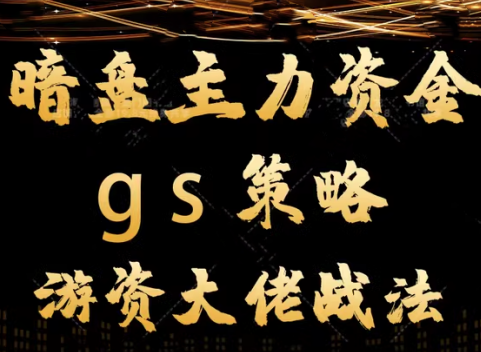 5edddae81b8500fe58f839550b61e32a 平民翻身暗盘主力资金 gs策略方法 游资大佬战法教学视频