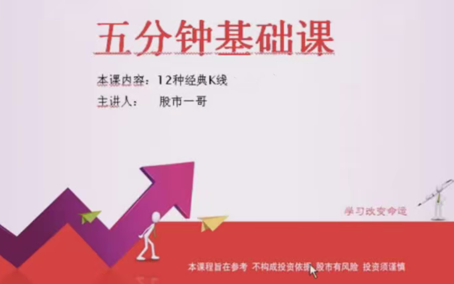 股市一哥五分钟基础课:12种经典K线形态基础视频课程