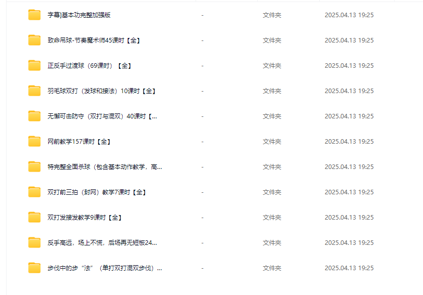 49b96376ccc95f8c83239a4db5f22559 李宇轩羽毛球教学视频网课11套合集