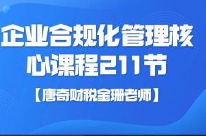 【唐奇财税金珊老师】企业合规化管理核心课程211节