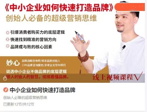 bbc210499aecf0e98ebb169affbcbc36 妙心-中小企业如何快速打造品牌,创始人必备的超级营销思维