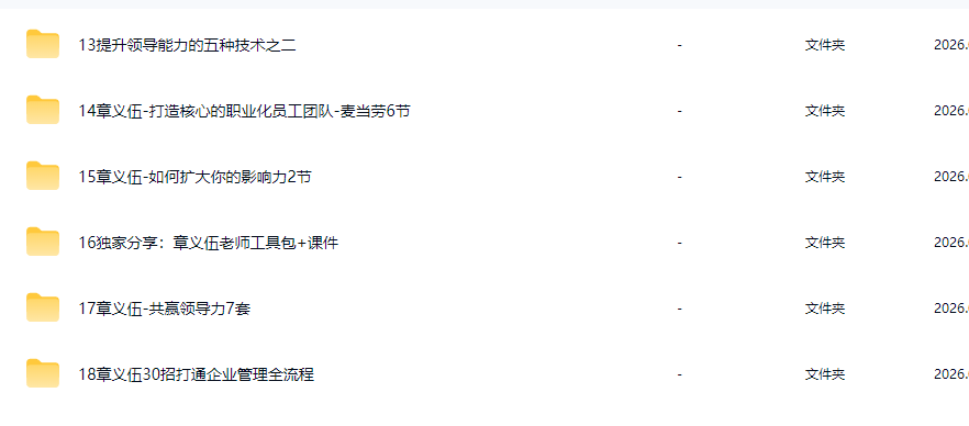 98972093e5f28388e20b75f2fd1d2e3c 章义伍流程管理共赢领导力视频课程合集