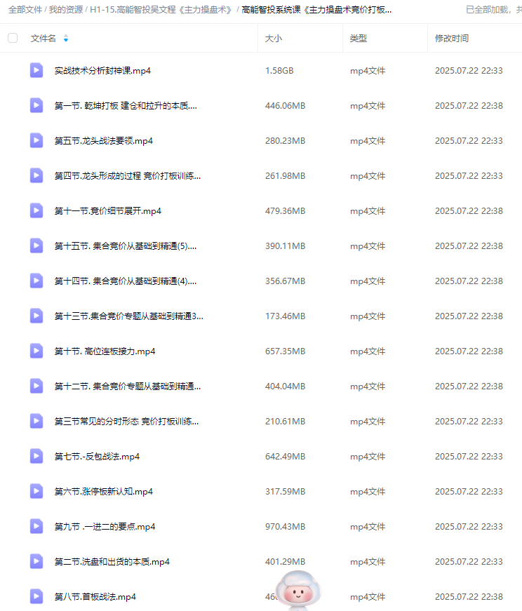 高能智投吴文程2025主力操盘术竞价打板训练营