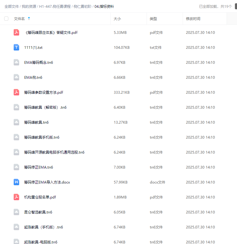财学堂倪仁勇筹码峰跟庄战法趋势昆仑高阶课视频指标全套合集