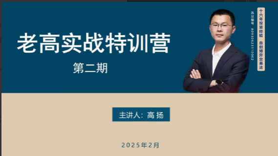 bc105f71fde27f14a0bfa7b350994bbe 高扬线下课第二期2025老高博弈实战课+2期线下培训资料