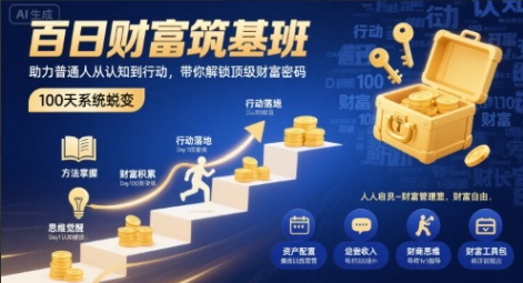 fbd8be78e31953db638b50f996d2d6f4 品乔老师·百日财富筑基班,助力普通人从认知到行动,带你解锁顶级财富密码