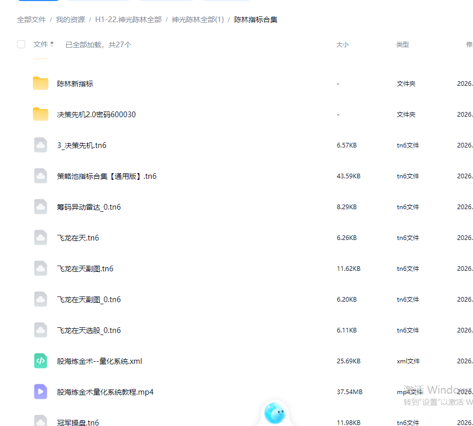神光陈林股海炼金术系统课程指标公式合集