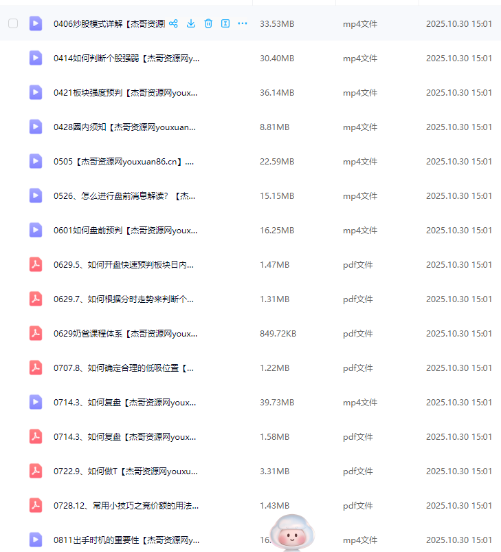 【奶爸只做核心】圈内炒股体系教学视频课程