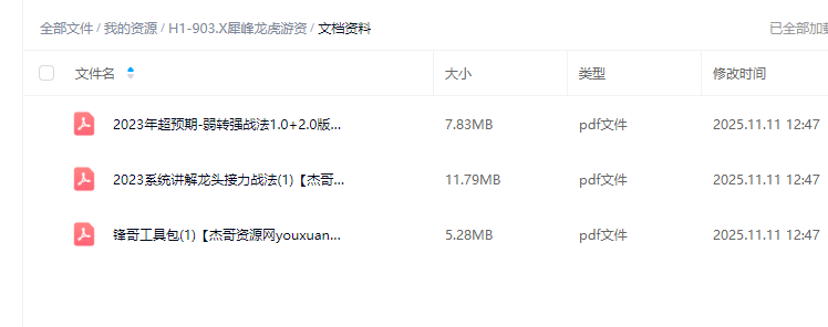 中广云犀锋龙虎游资情绪流实战课 视频+文档+指标公式