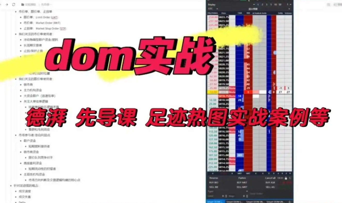 db35eb9d7e2aeba4af0f602ee5da5152 德湃订单流交易课程 德湃第三期订单流课程