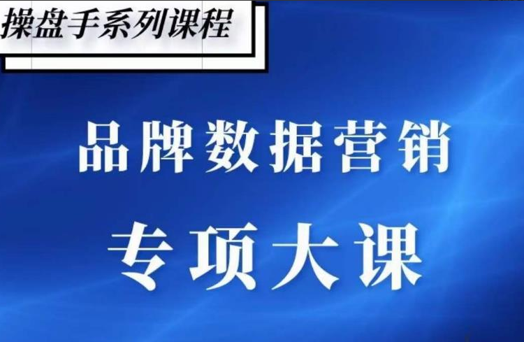 5fe8e19afe04da06ca26b91d09d1620a 品牌医生·操盘手系列课-品牌数据营销专项大课