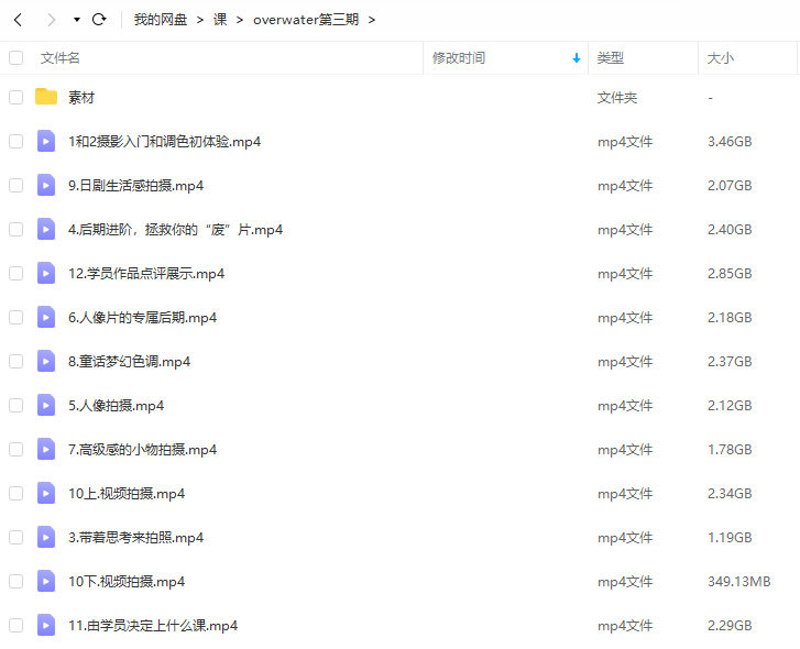 overwater摄影班第三期