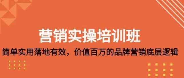 营销实操培训班：简单实用落地有效，价值百万的品牌营销底层逻辑
