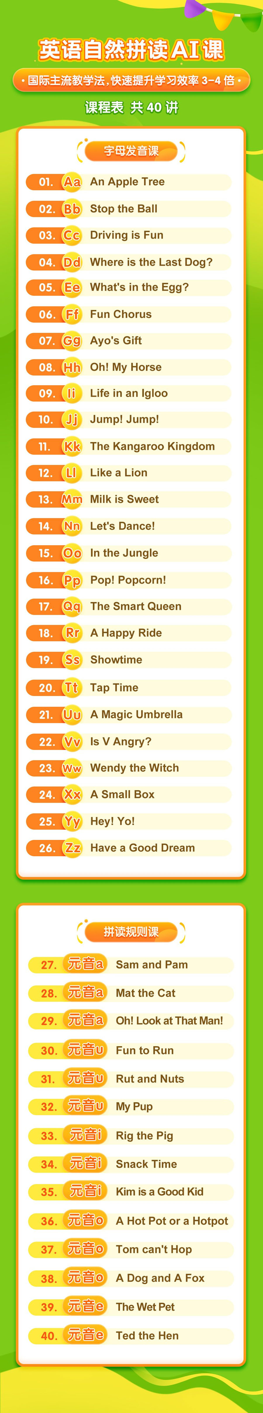 英语自然拼读AI课视频，记忆效率提升3-4倍