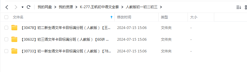 王帆初中语文视频课程全套合集