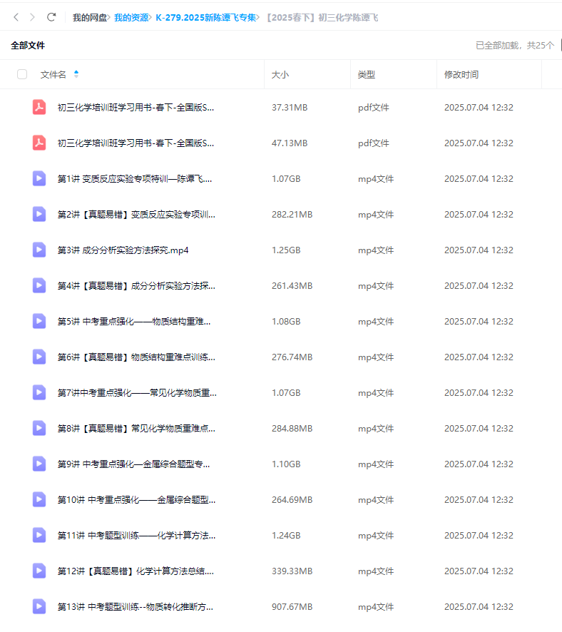 陈谭飞初中化学课程资料全套合集