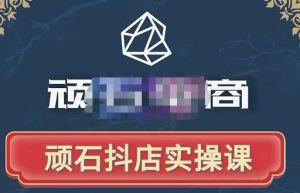 顽石电商抖音小店从小白到出单，自然流量实操课程