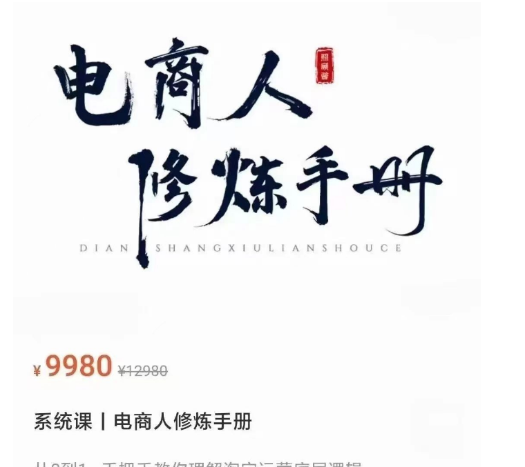 照顾酱·电商人修炼手册，从0到1，手把手教你理解淘宝运营底层逻辑