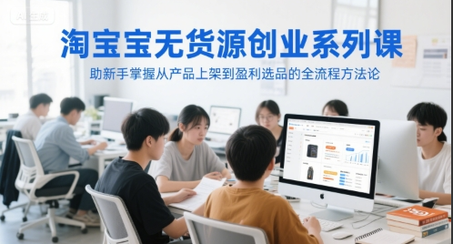 涂涂老师·淘宝无货源创业系列课，助新手掌握从产品上架到盈利选品的全流程方法论