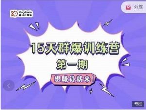 金抖云PETER《15天群爆训练营》