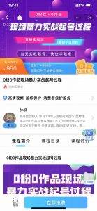 林枫 0粉实战起号课程，价值980