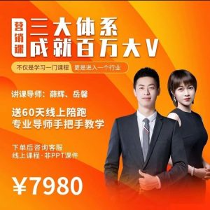 薛辉小清新新课三大体系成就百万大V，价值7980