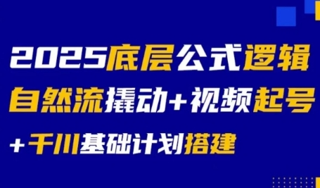 大明老师2025底层公式逻辑自然流撬动+视频起号+千川基础计划搭建