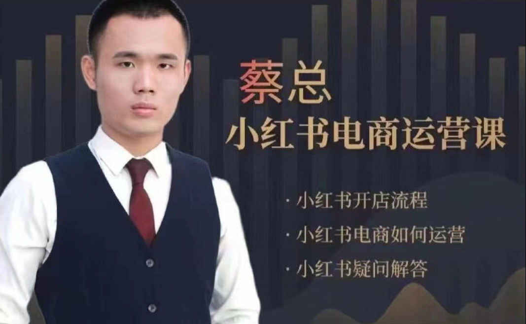 潮汕蔡总·小红书电商运营课，内容包含小红书开店流程，小红书电商如何运营