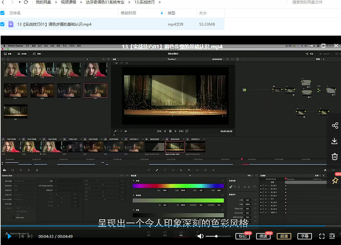 影视工业 达芬奇调色S1系统专业【画质还行有素材】
