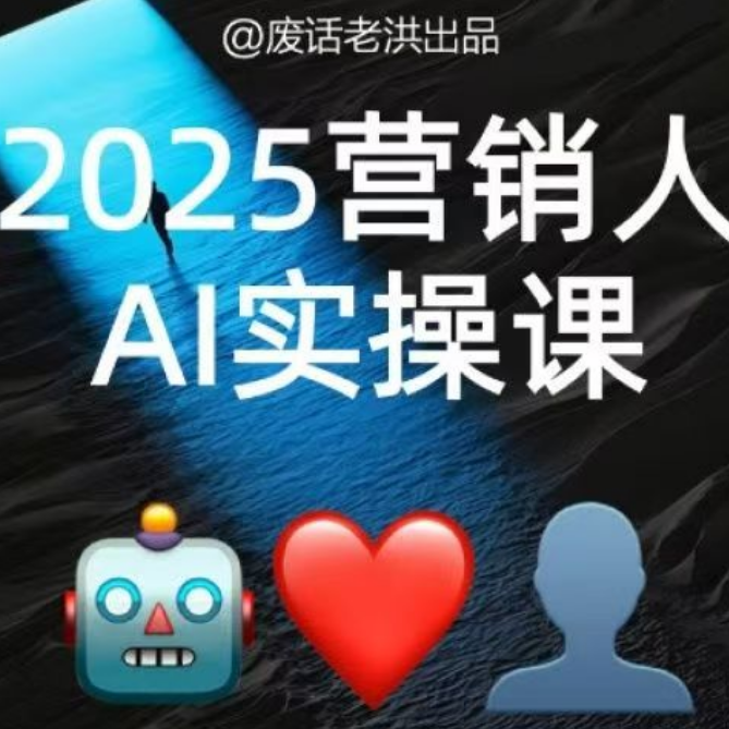 废话老洪的2025营销人AI课程，看了就能懂，懂了马上用，用了真的爽