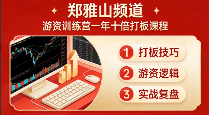 【郑雅山频道】游资训练营一年十倍打板课程