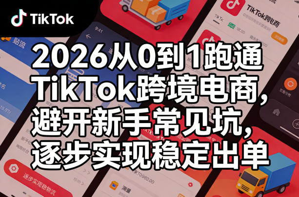 2026从0到1跑通TikTok跨境电商，避开新手常见坑，逐步实现稳定出单
