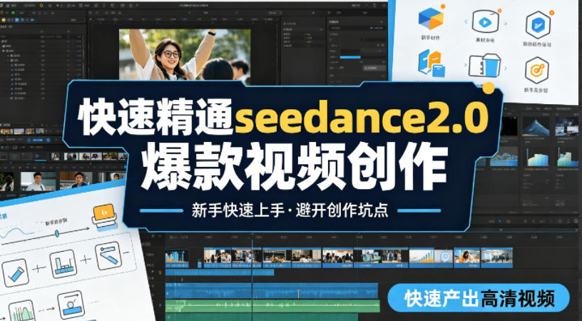 快速精通seedance2.0爆款视频创作，快速产出高清视频，避开大量创作坑点，新手也能快速上手