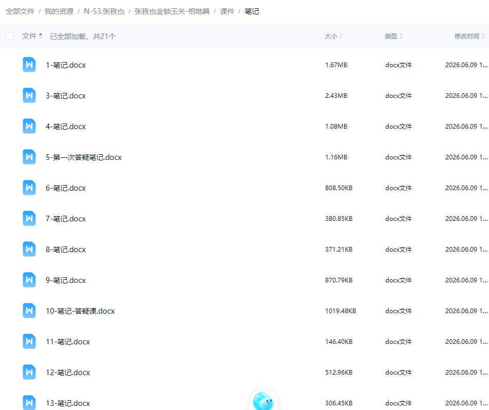 张秩也金锁玉关视频课程沙水篇相地篇