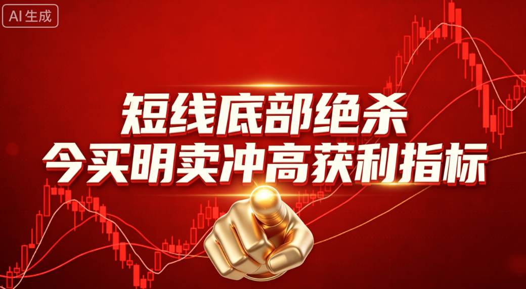 【短线底部绝杀】超短盈利指标电脑手机均可使用，无未来函数