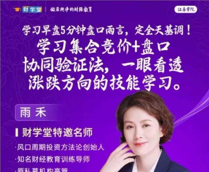 财学堂雨禾老师盘口全景课