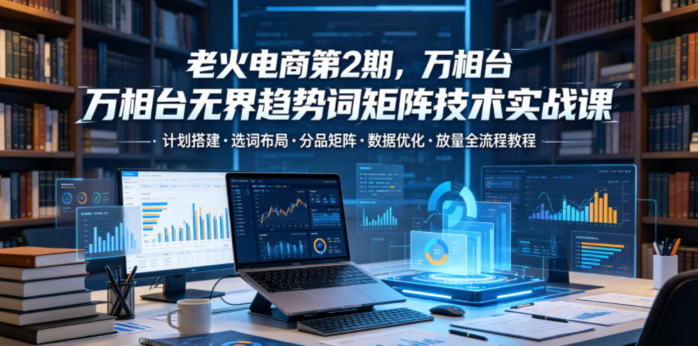 老火电商第2期，万相台无界趋势词矩阵技术实战课，计划搭建选词布局分品矩阵数据优化放量全流程教程