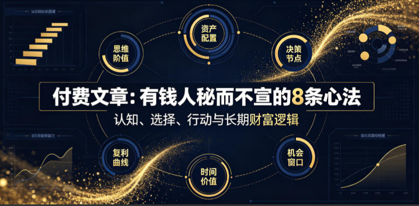 752cd0e46b8023db59e01fe032c8cf0c 付费文章:有钱人秘而不宣的8条心法
