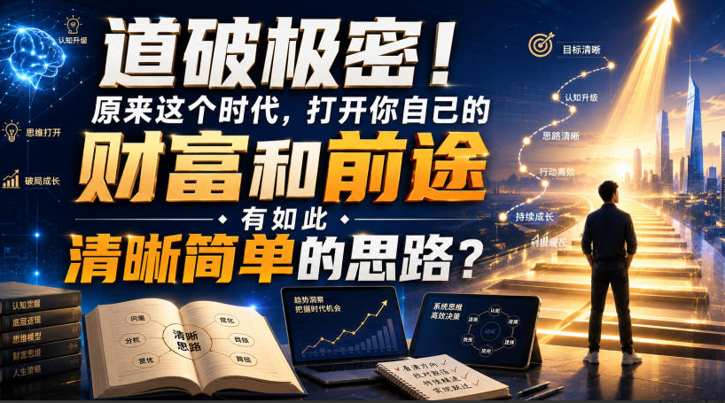 公众号灏泽异谈付费文：道破极密！原来这个时代，打开你自己的财富和前途，有如此清晰简单的思路？！