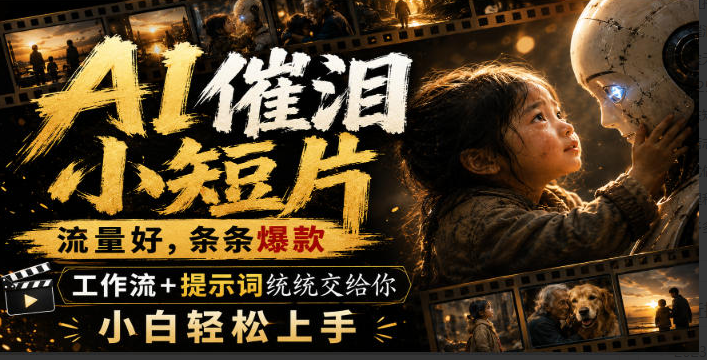 77ea203ca0f92e0a13a95e8d5469a293 AI催泪小短片,流量好,条条爆款,工作流+提示词统统交给你,小白轻松上手