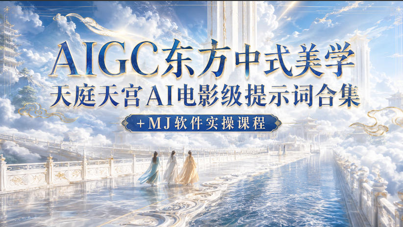 1894c5fe3d06763cf90a73050d8fa065 AIGC东方中式美学天庭天宫AI电影级提示词合集+MJ软件实操课程