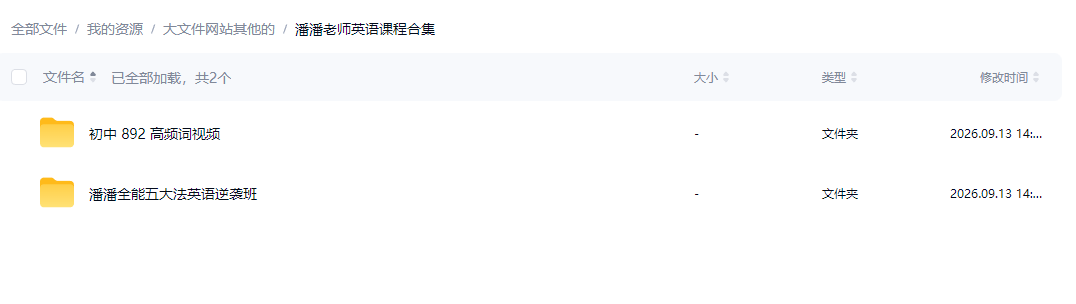潘潘老师全能英语逆袭班 初中892高频单词视频资料合集