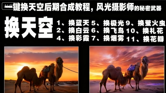 一键换天空后期合成教程，风光摄影师的秘密武器