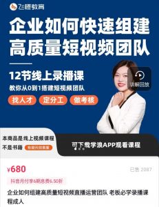 许茹冰：企业如何组建高质量短视频团队