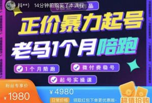 老马电商·正价暴力起号，0粉丝0作品起号实操，微付费稳号