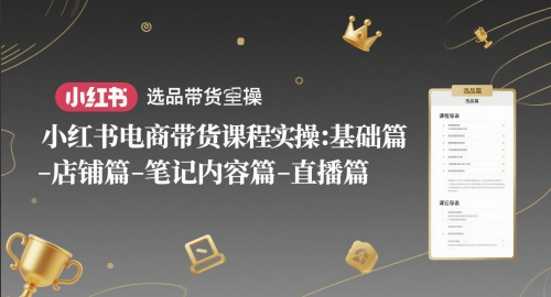 老鲁小红书电商带货课程实操：基础篇-选品篇-店铺篇-笔记内容篇-直播篇