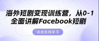 昕月老师·海外短剧变现训练营，从0-1全面讲解Facebook短剧