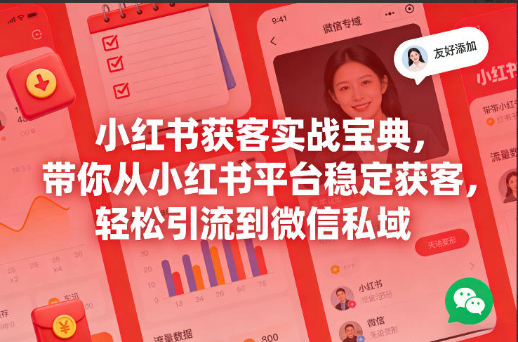 小红书获客实战宝典，带你从小红书平台稳定获客，轻松引流到微信私域